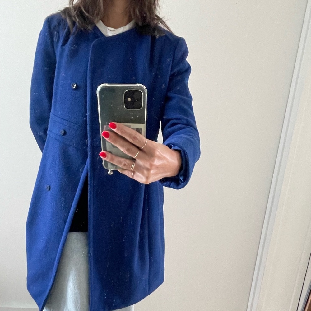 Blue Wool Blend Coat - Picture 7 of 7